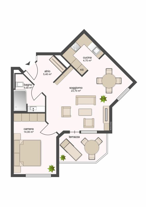 Appartement de 2 ½ pièces