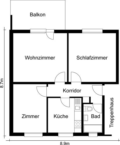 Appartement de 3 pièces