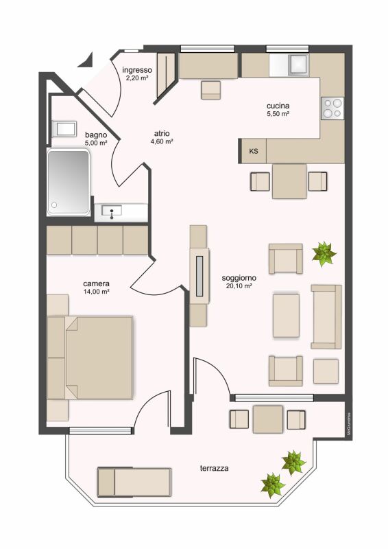 Appartement de 2 ½ pièces