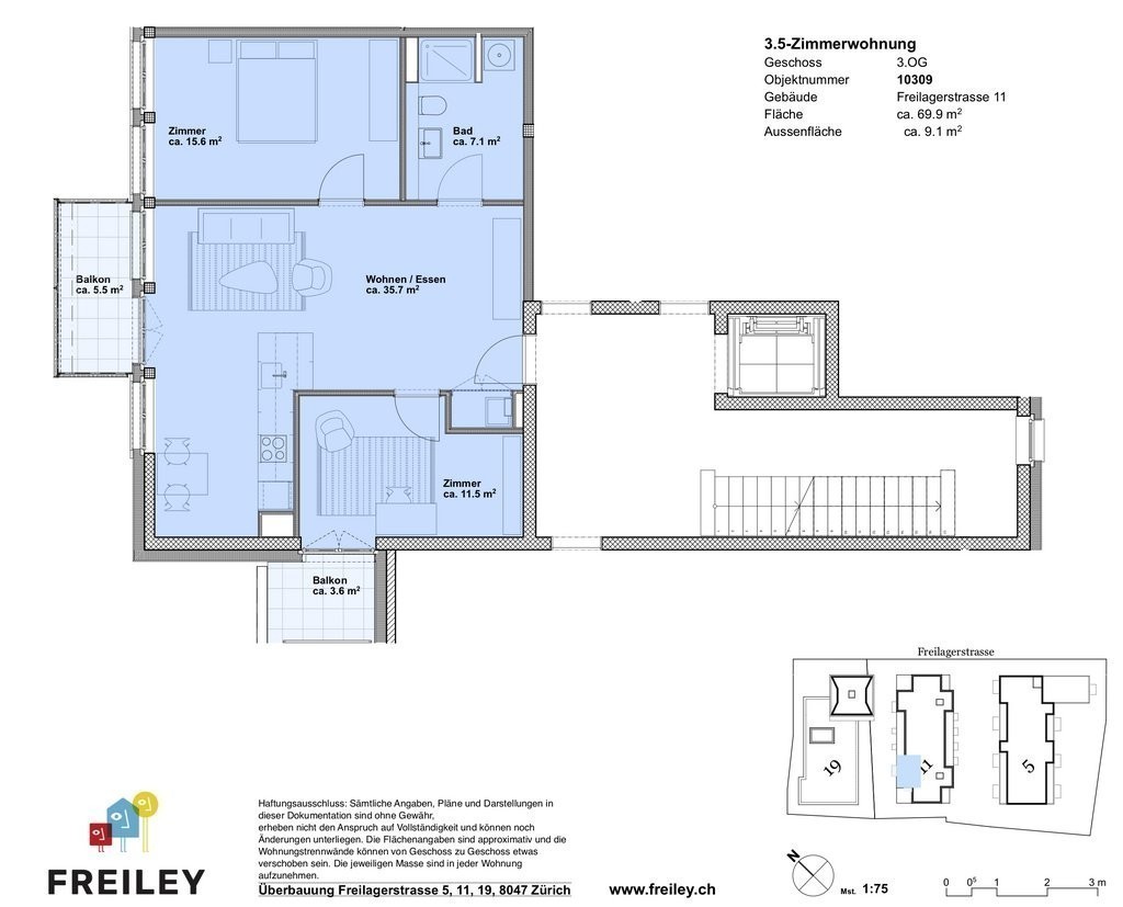 Appartement de 3 ½ pièces