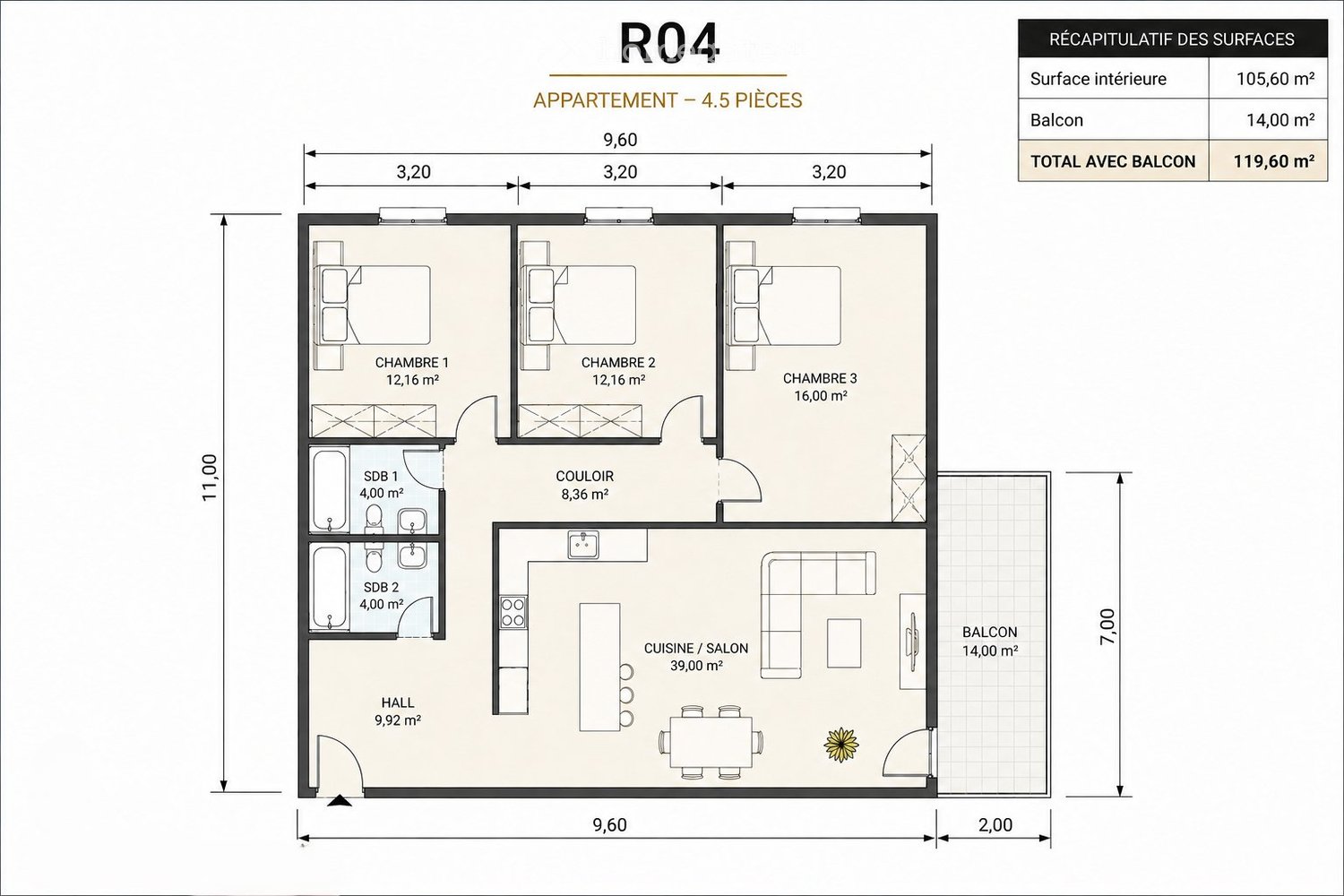 4 ½ rooms apartment