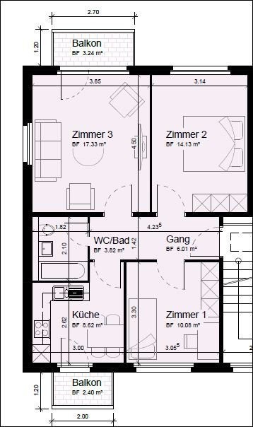 Appartement de 3 pièces, photo 8 sur 9