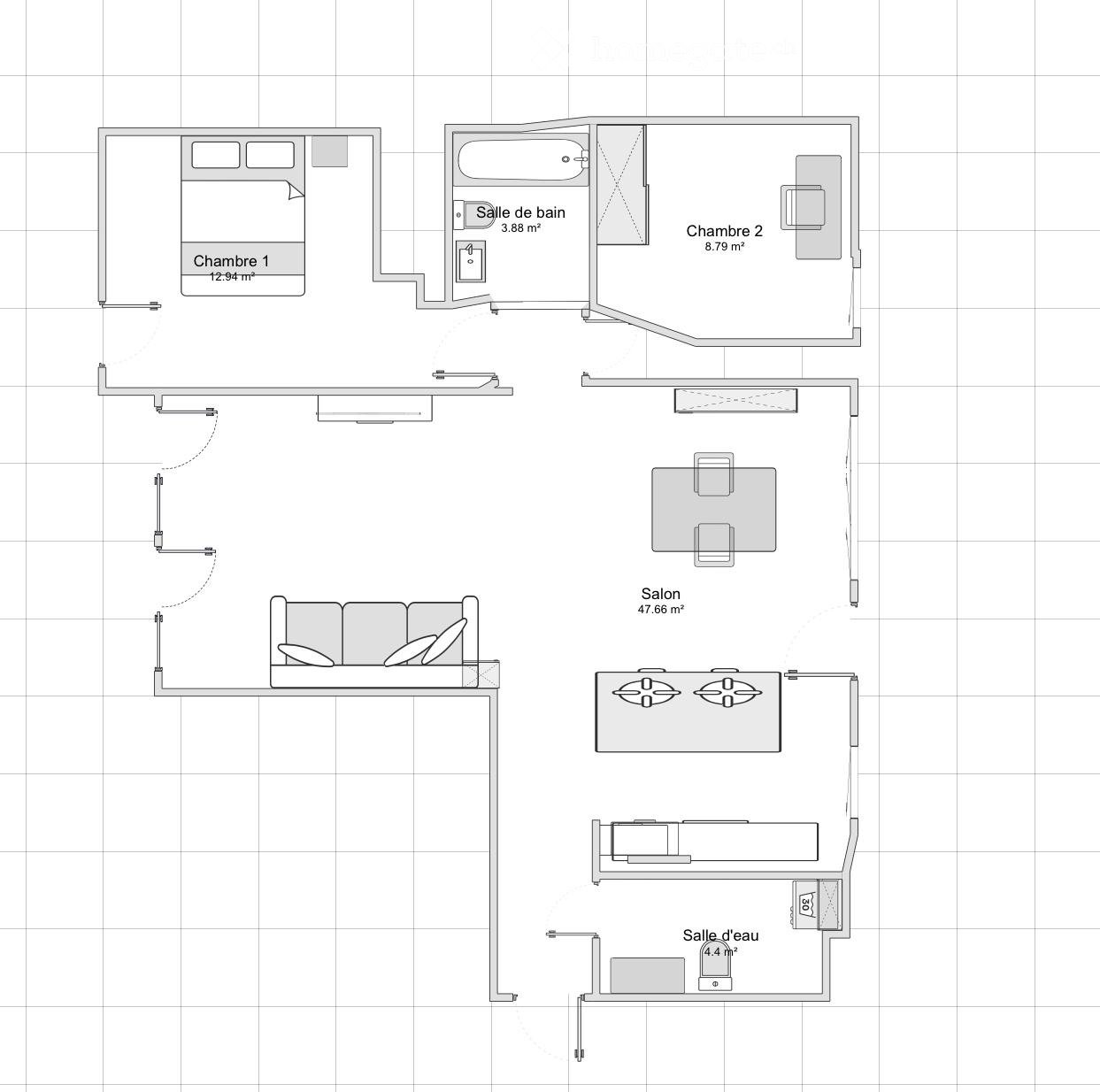 3 rooms apartment
