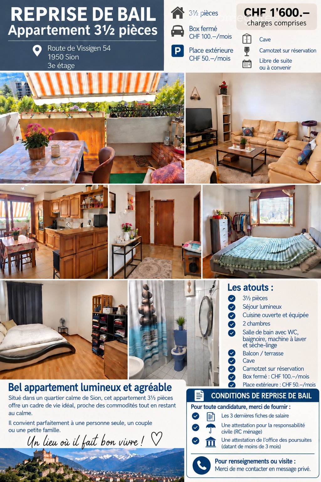 Appartement de 3 ½ pièces