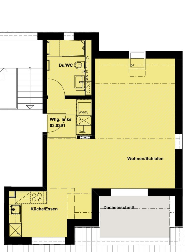 Appartement en attique de 1 ½ pièces