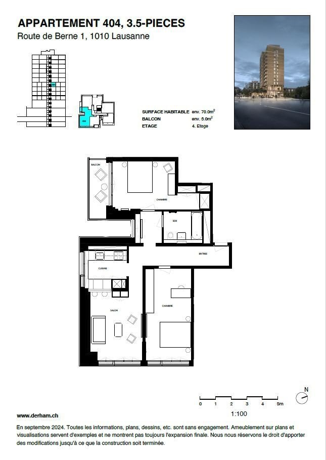 3 rooms apartment, photo 8 sur 9