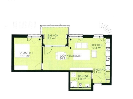 Appartement de 2 ½ pièces, photo 8 sur 8