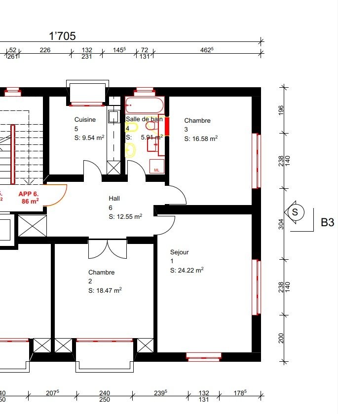 3 rooms apartment, photo 5 sur 5