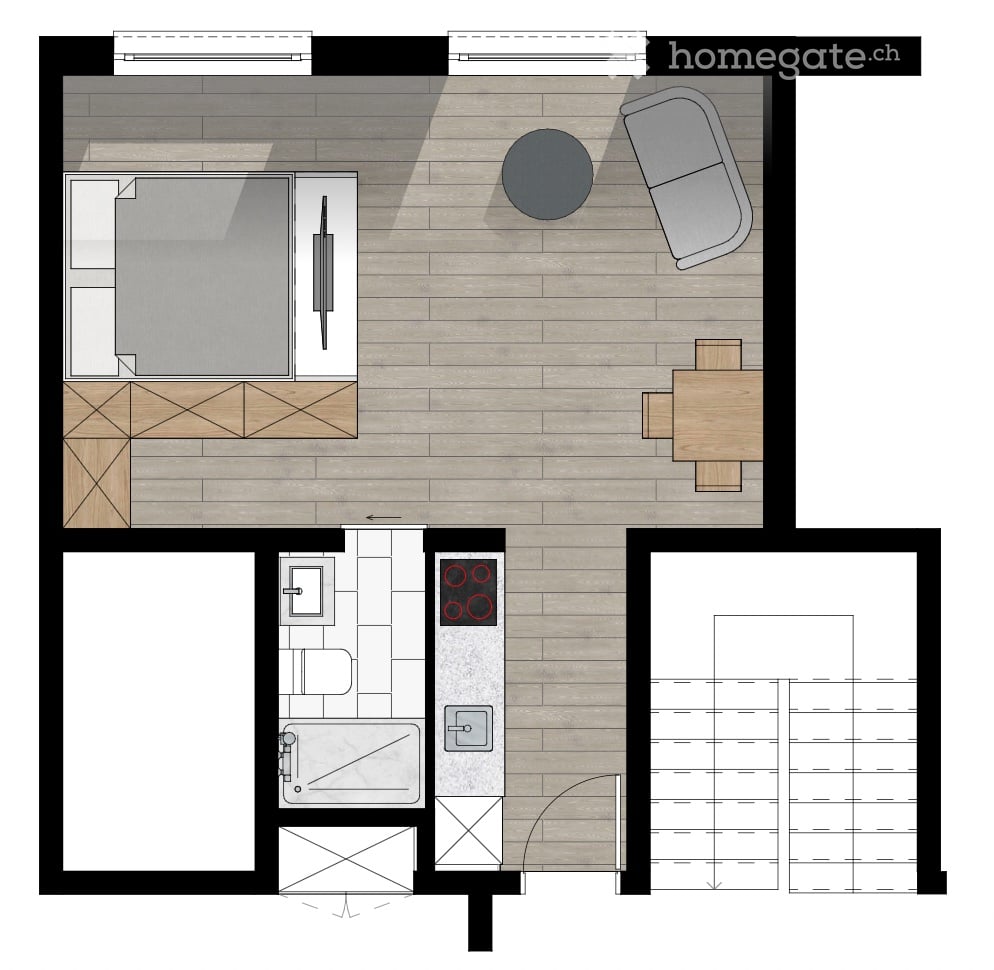 1 room apartment